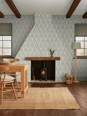 Graham & Brown Cream Flame Leaf 10M Wallpaper - Image 1 of 3