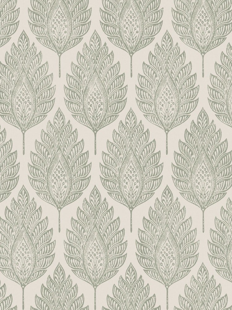 Graham & Brown Cream Flame Leaf 10M Wallpaper - Image 2 of 3