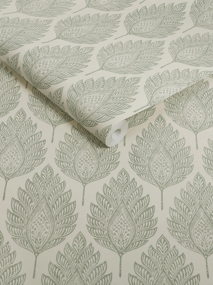 Graham & Brown Cream Flame Leaf 10M Wallpaper - Image 3 of 3