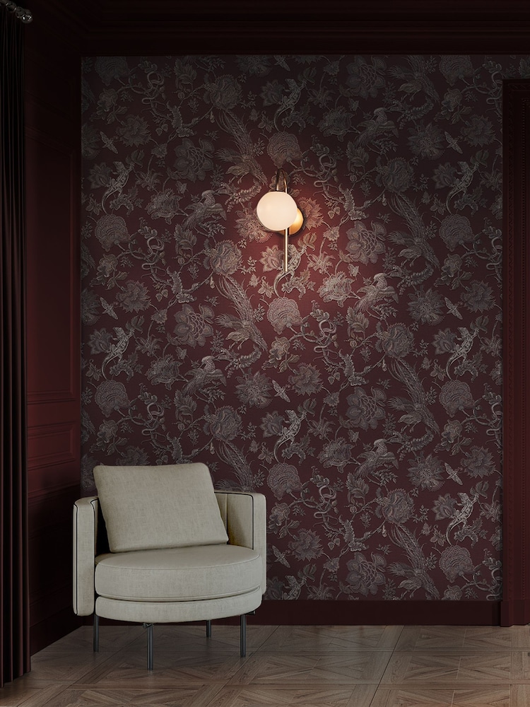 Graham & Brown Damson Eternal Weave 10M Wallpaper - Image 1 of 3