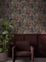 Graham & Brown Damson Jungle Jamboree 10M Wallpaper - Image 1 of 3
