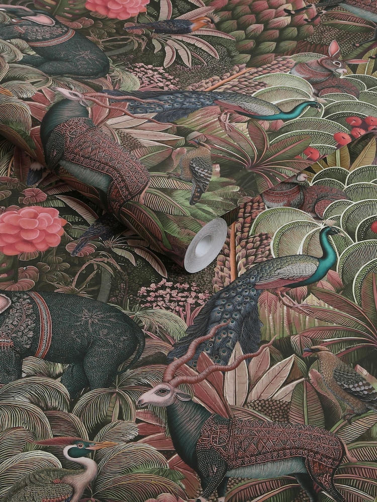 Graham & Brown Damson Jungle Jamboree 10M Wallpaper - Image 3 of 3