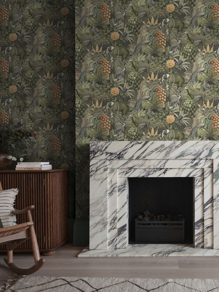 Graham & Brown Sage Jungle Jamboree 10M Wallpaper - Image 1 of 3