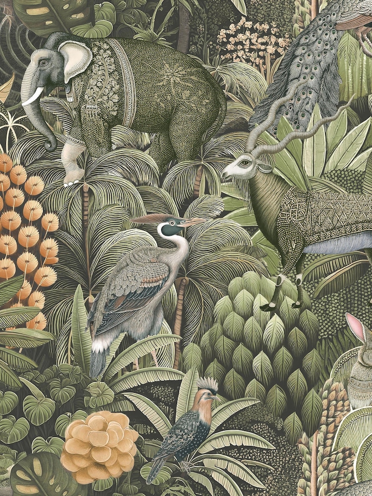 Graham & Brown Sage Jungle Jamboree 10M Wallpaper - Image 2 of 3