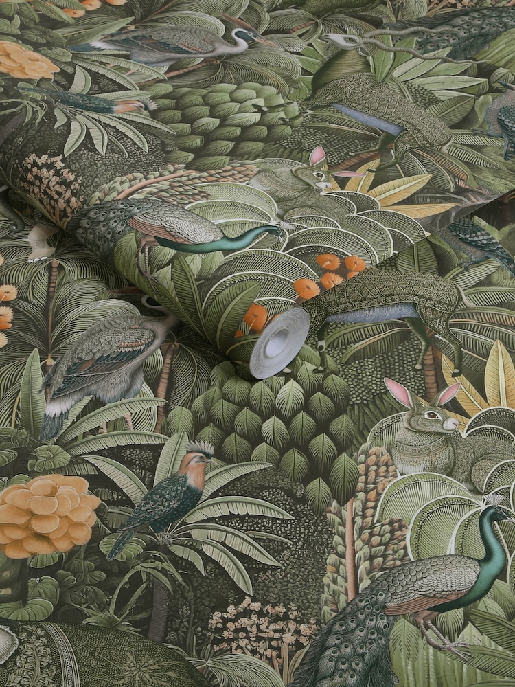 Graham & Brown Sage Jungle Jamboree 10M Wallpaper - Image 3 of 3