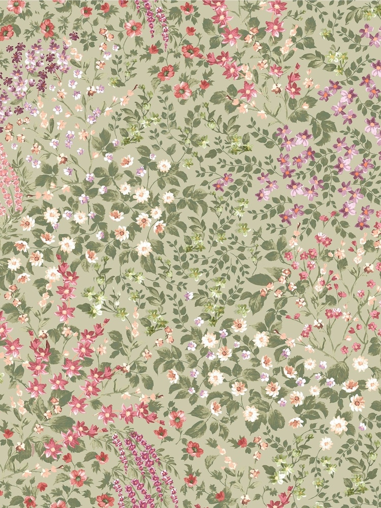 Graham & Brown Sage Painterly Flora 10M Wallpaper - Image 2 of 3