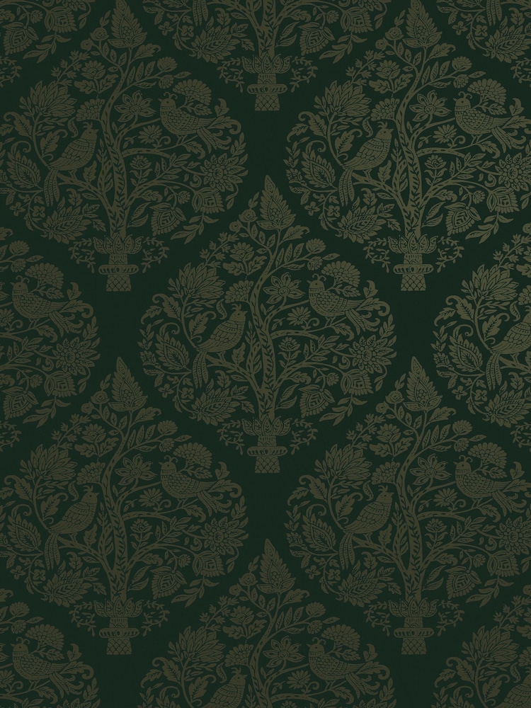 Graham & Brown Emerald Woodland Fable Damask 10M Wallpaper - Image 2 of 3
