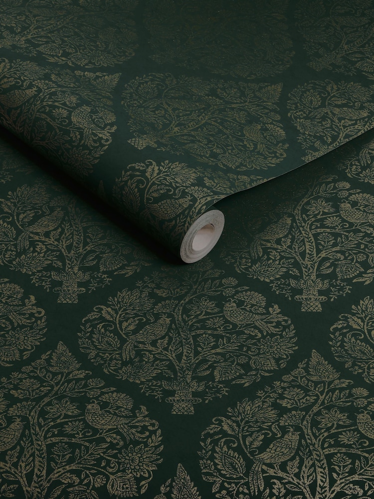 Graham & Brown Emerald Woodland Fable Damask 10M Wallpaper - Image 3 of 3 Graham & Brown Emerald Woodland Fable Damask 10M Wallpaper - Image 3 of 3