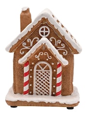 Widdop Brown Light Up Christmas Gingerbread Candy Cane House - Image 1 of 4