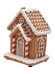 Widdop Brown Light Up Christmas Gingerbread Candy Cane House - Image 3 of 4