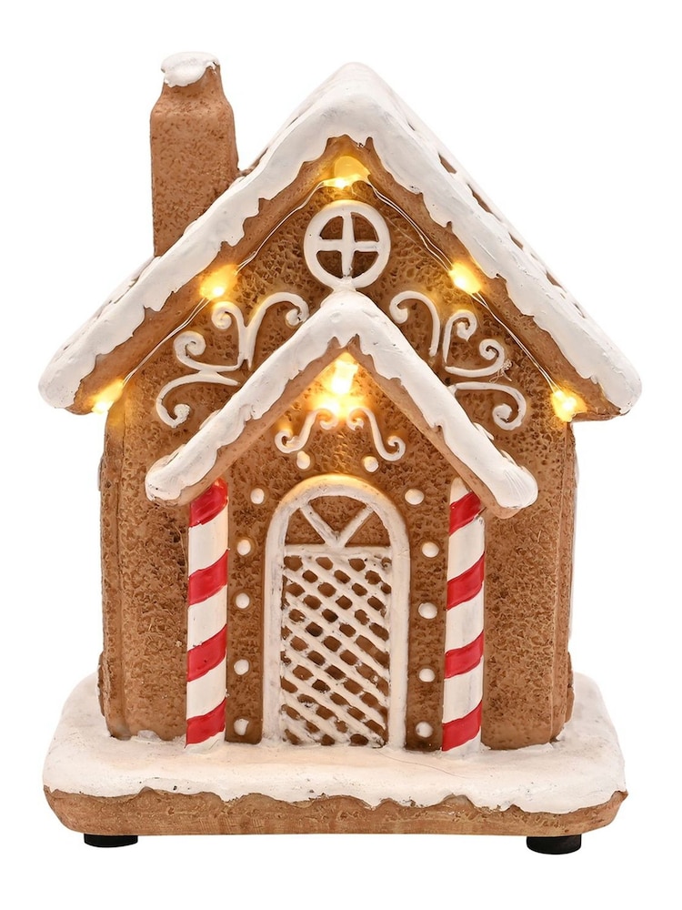 Widdop Brown Light Up Christmas Gingerbread Candy Cane House - Image 4 of 4 Widdop Brown Light Up Christmas Gingerbread Candy Cane House - Image 4 of 4