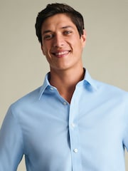 Modrá - Charles Tyrwhitt nežehlivá keprová košile Slim Fit s špičatým límečkem - Obrázek 3 z 6
