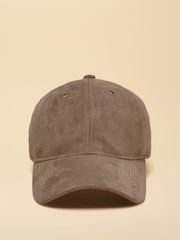 Joules Campbell Mocha Brown Suedette Baseball Cap - Image 4 of 6