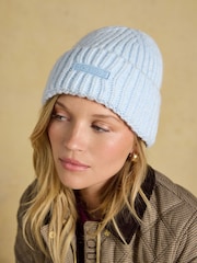 Joules Chunky Blue Knitted Beanie - Image 2 of 6