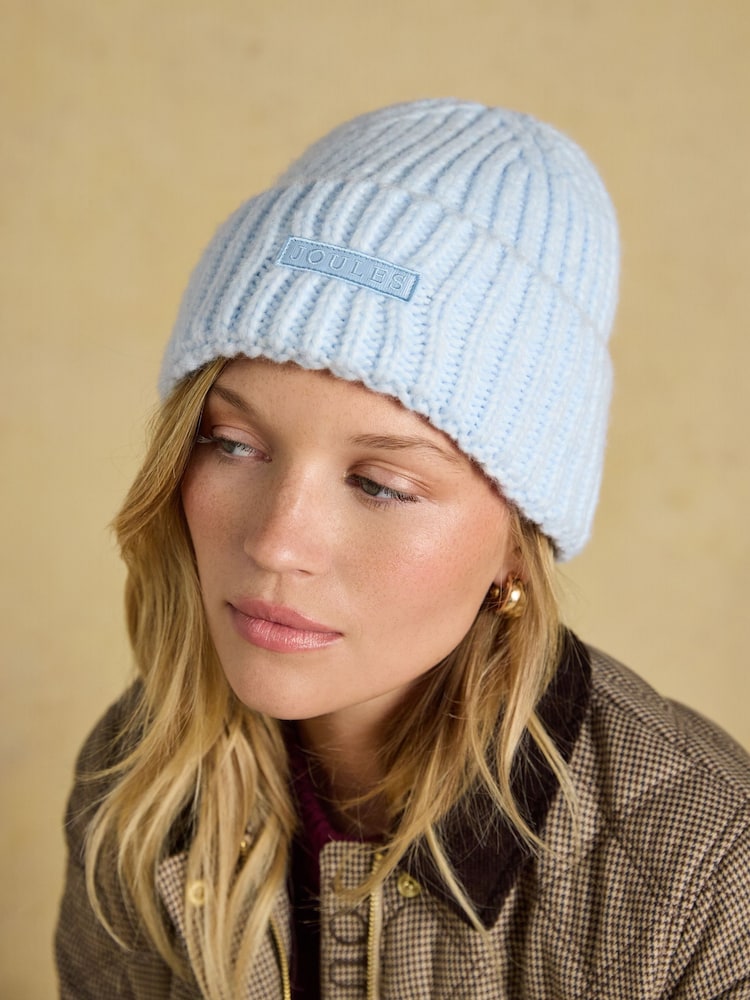 Joules Chunky Blue Knitted Beanie - Image 2 of 6 Joules Chunky Blue Knitted Beanie - Image 2 of 6