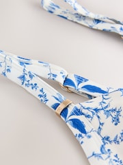White/Blue Ditsy Shaping Tummy Control Swimsuit - Image 3 of 4
