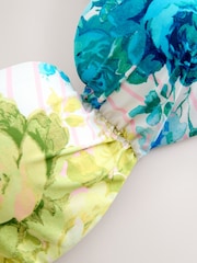 Pink Stripe/Blue Floral Wired Bandeau Bikini Top - Image 3 of 3