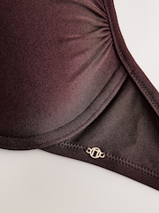 Chocolate Brown High Shine Padded Wired Beaded Strap Bikini Top - Image 7 of 7