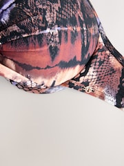 Blue/Black/Brown Snake Padded Wired Plunge Bikini Top - Image 8 of 8
