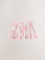 Cream/Pink Floral Swim Skirt Bikini Bottoms - Image 6 of 9