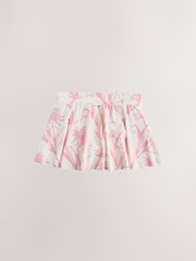Cream/Pink Floral Swim Skirt Bikini Bottoms - Image 7 of 9
