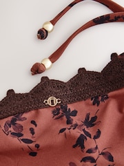 Brown Floral Beaded Crochet Tie Side Bikini Bottoms - Image 2 of 3