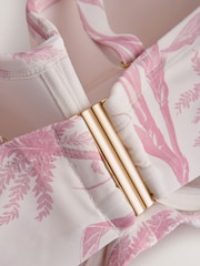 Rosa/Crema - Top de bikini bandeau con aros FK Twist - Imagen 3 de 3