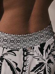 Black/Cream Palm Swim Skirt Bikini Bottoms - Image 5 of 5