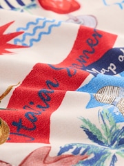 Cream/Red Map High Leg Print Bikini Bottoms - Image 5 of 6