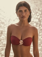 Berry Wine Hardware Bandeau Bikini Top - Image 1 of 6