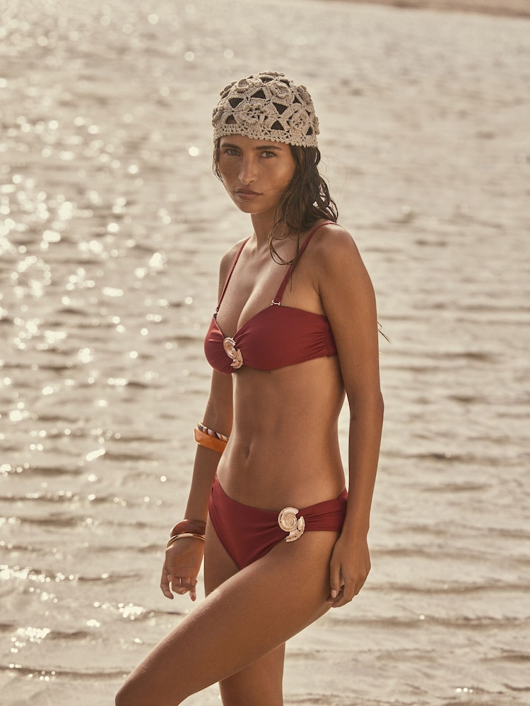 Berry Wine Hardware Bandeau Bikini Top - Image 2 of 6