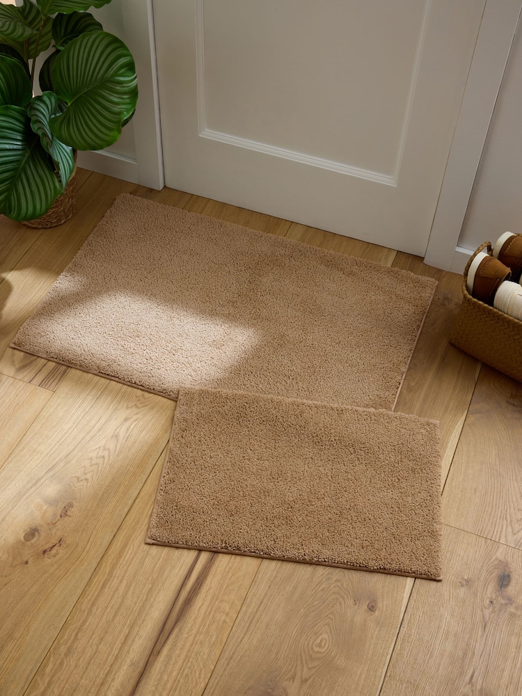 Natural Cosy Washable Shaggy Doormat - Image 1 of 6