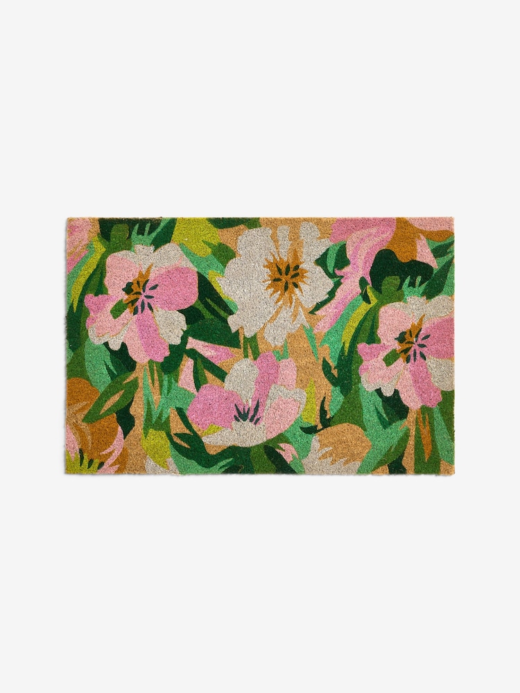Multi Bright Floral Coir Doormat - Image 5 of 5 Multi Bright Floral Coir Doormat - Image 5 of 5
