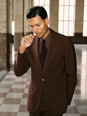 Reiss Chocolate Brown Mineral Suit Jackets - Image 1 of 7