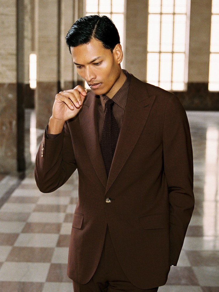 Reiss Chocolate Brown Mineral Suit Jackets - Image 1 of 7