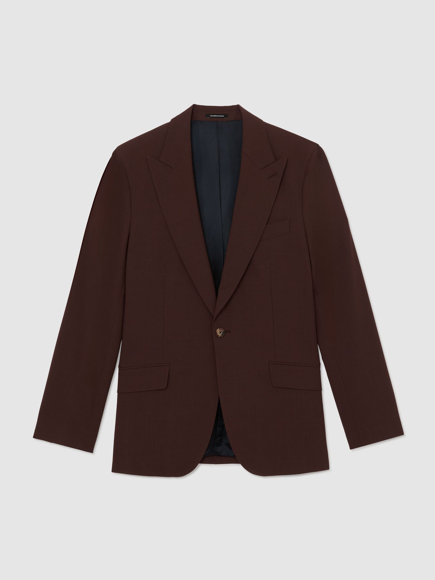 Buy Reiss Chocolate Brown Mineral Classic Fit Wool-Blend Single
