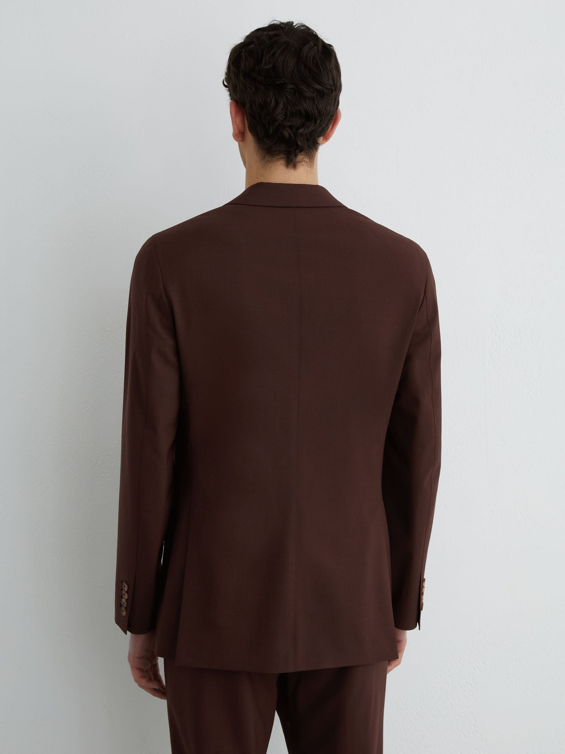 Buy Reiss Chocolate Brown Mineral Classic Fit Wool-Blend Single