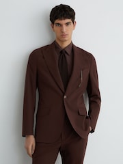 Reiss Chocolate Brown Mineral Suit Jackets - Image 4 of 7