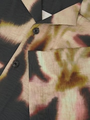 Negro - Reiss Springs Graphic Floral-Print Short-Sleeve Shirt - Imagen 7 de 7