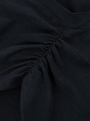 Reiss Navy Renee Cotton Gathered-Detail V-Neck Vest - Image 6 of 6