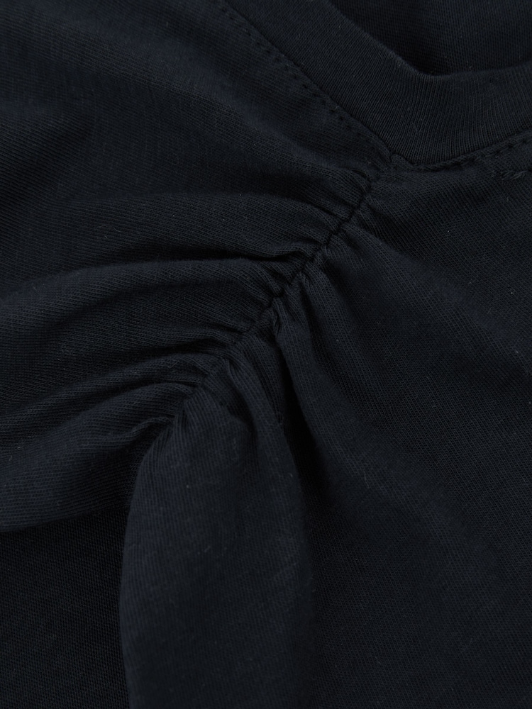 Reiss Navy Renee Cotton Gathered-Detail V-Neck Vest - Image 6 of 6 Reiss Navy Renee Cotton Gathered-Detail V-Neck Vest - Image 6 of 6