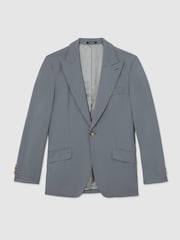Reiss Soft Blue Oscar Wool Single-Breasted Classic-Fit Suit Blazer - Image 2 of 9
