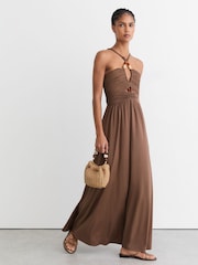 Reiss Taupe Brown Eloise Dresses - Image 1 of 7