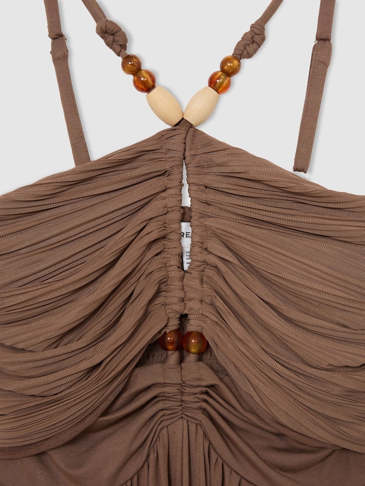 Reiss Eloise Jersey Bead-Detail Ruched Maxi Dress - Imagen 9 de 9
