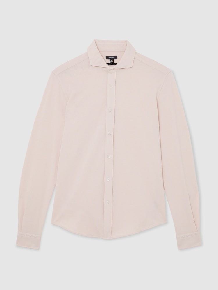 Reiss Stone Dasilva Cotton-Piqué Garment-Dyed Shirt Regular-Fit - Image 2 of 7 Reiss Stone Dasilva Cotton-Piqué Garment-Dyed Shirt Regular-Fit - Image 2 of 7