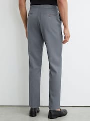 Reiss Soft Blue Oscar Classic-Fit Wool Suit Trousers - Image 5 of 6