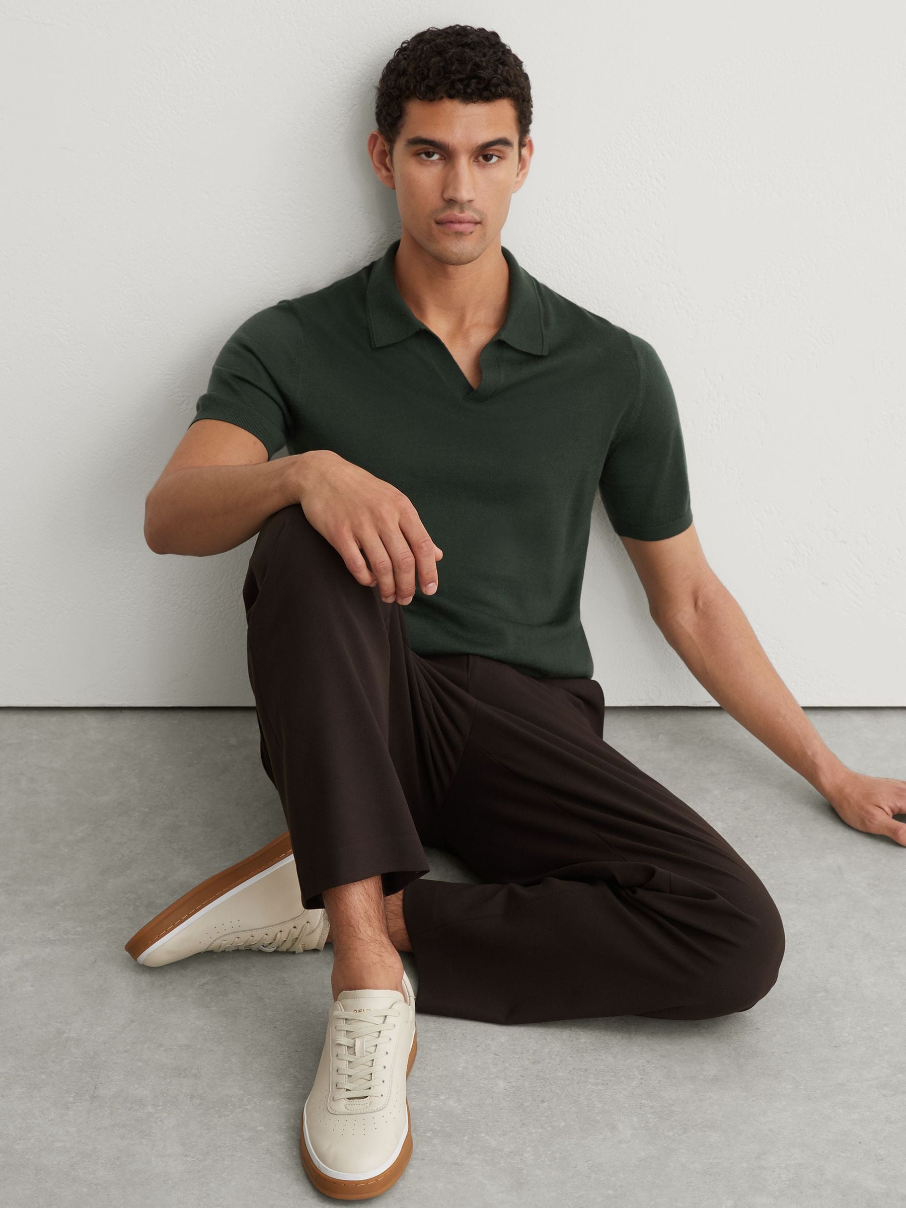 Comprar Verde escuro - Camisa polo Reiss Duchie de lã com gola