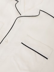 Reiss Ivory White Canyon Jacquard-Stripe Piped Shirt - Image 7 of 7