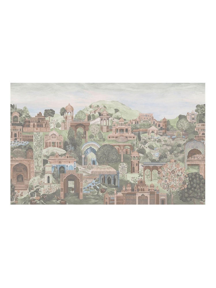 Graham & Brown Soft Green The Lost City Fixed Size Mural 4m x 2.5m - Image 4 of 4