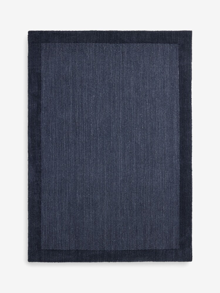 Navy Florence Border Wool Rug - Image 5 of 5 Navy Florence Border Wool Rug - Image 5 of 5